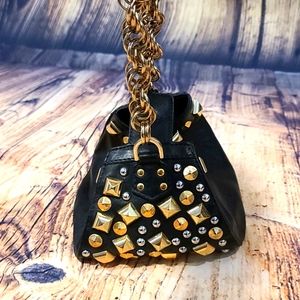 Versace for H&M studded mini bag , black , leather